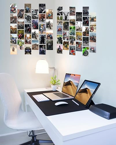 Image of Pack of 54 Bike Wall Collage Kit Posters - 4 x 6 Inches Wall Decor Poster - Wall Art For Bedroom, Living room, Office - 1 Tissue Tape
