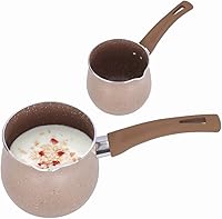 Vista 1 de Sartén de leche antiadherente ligera, diseño ergonómico, mini cafetera de leche para café, mantequilla, chocolate, juegos de té de 3.9 in, teteras