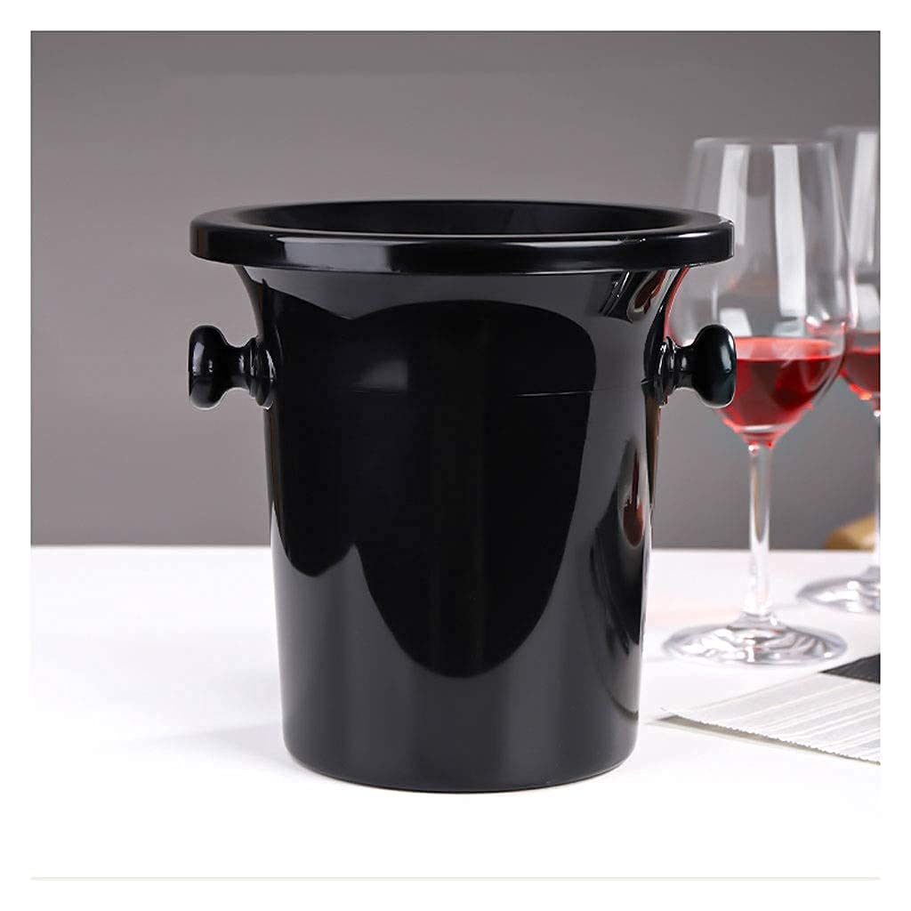 BHBXZZDB Embudo de Cubo de Hielo con asa Cubo de Hielo Restaurante Bar Cubo de champán de Vino Cubo Multifuncional para el hogar Cubo de plástico Reutilizable Cubo de Hielo (Color: Negro)