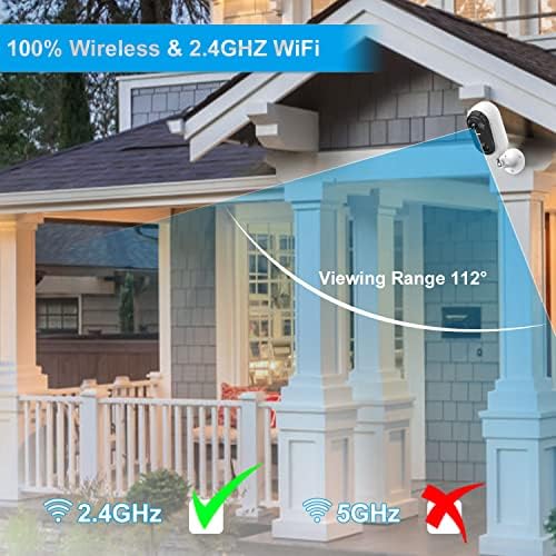 DIHOOM 2K Wireless Security Camera Outdoor, Rechargeable Battery Operated CCTV Camera, 3MP WiFi Camera with Color Night Vision, PIR Human & Motion Detection, 2 Way Audio, IP65 Waterproof
