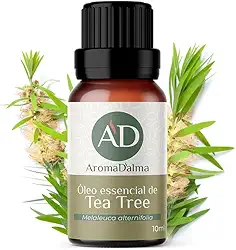 Óleo Essencial De Tea Tree (Melaleuca) 100% Puro - 10ml - Ideal Para Difusor, Aromaterapia e Cuidados Com o Corpo I Aroma Fresco, Herbáceo e Mentolado I Aroma D'alma