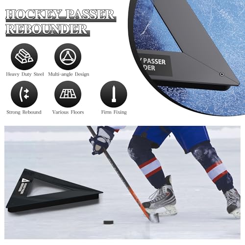 YUEYIN Heavy Duty Hockey Passer Rebounder, Hockey Passer Train Equipment, Side Length 26 in, with 3 Passer Angles, for Single or Multiple Simulation Passer Train, Improve Puck Control Skills, Black by YUEYIN - Image 4