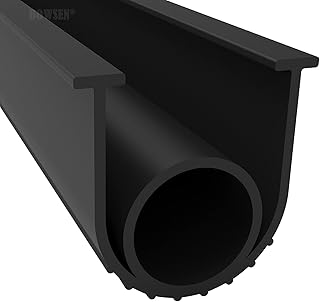 BOWSEN Garage Door Seals Bottom Weatherproof Weatherstrip High Performance EPDM Rubber Black 5/16 Inch T-End,16ft Long