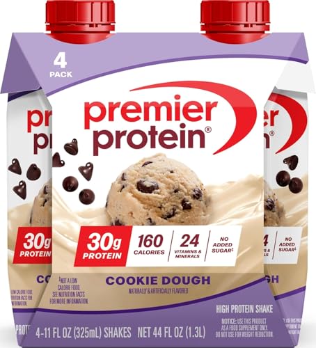 Premier Protein 30g High Protein Shake, Cookie Dough, 4 Pack