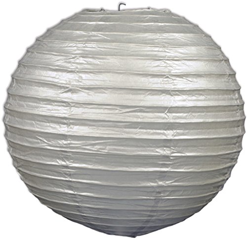 Beistle Paper Lanterns in Silver, Decorative Ceiling Hanging for Birthday, Bridal/Baby Shower, Anniversary, Events, Parties, 9.5"