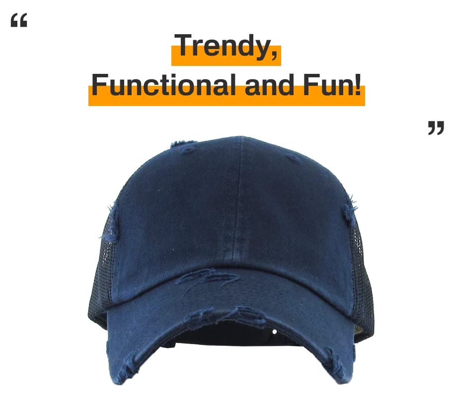 Image of KBETHOS Vintage Washed Distressed Cotton Dad Hat Baseball Cap Adjustable Polo Trucker Unisex Style Headwear Adjustable