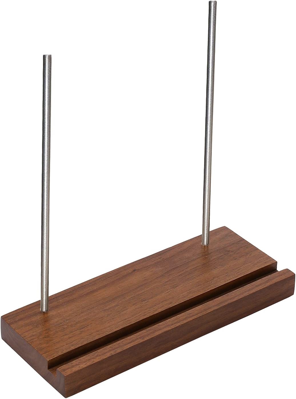 ONISM Tabletop Vinyl Record Storage Holder, Now Playing Vinyl Record Player Stand, Non-Slip Record Cover Display with Solid Wood Stand and Metal Ends, Wooden iPad Stand Holder