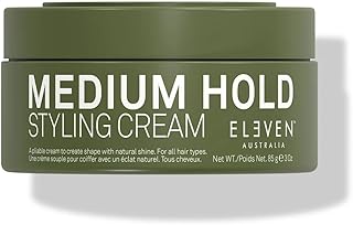 ELEVEN AUSTRALIA Medium Hold Hair Styling Cream for Men & Women - Slick Hold Pomade Product with Carnauba Wax, Shaping for Short, Medium, or Long Hair, Matte Texture Paste, Adds Natural Shine - 3 oz