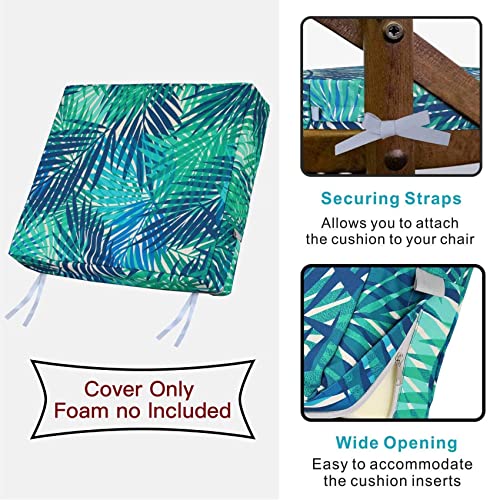 Nettypro Outdoor Cushion Slipcovers Waterproof 4 Pack Patio Chair Seat Cushion Covers With Zipper And Tie, 22 X 20 X 4 Inch, Replacement Cover Only #TOP3