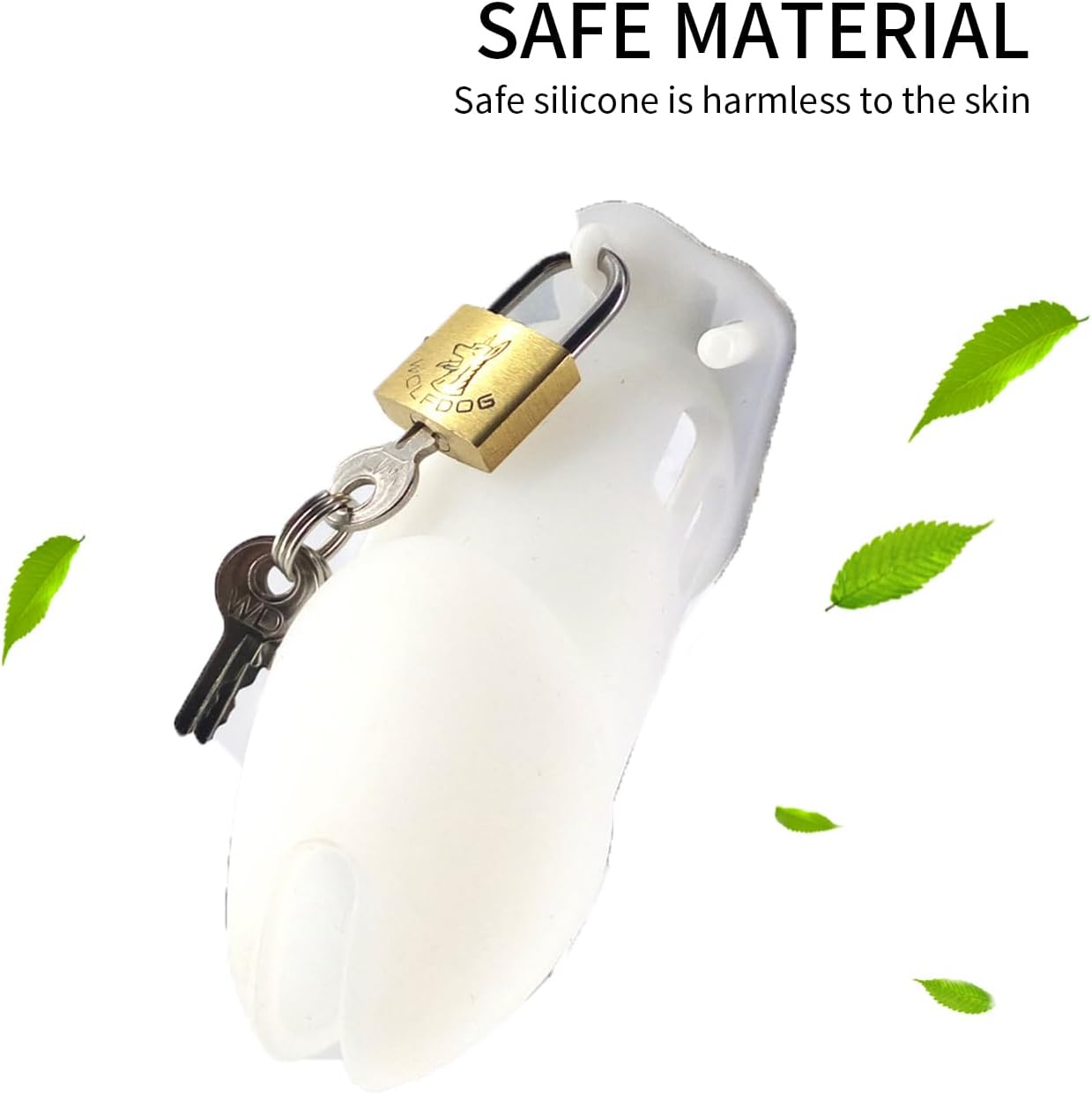 Male Cock Cage Chastity Device with Adjustable Leather Panty for Men, 2 Different Sizes of Wearable Male Chastity Cage Device with Key Adult Sex Toy for Men - L