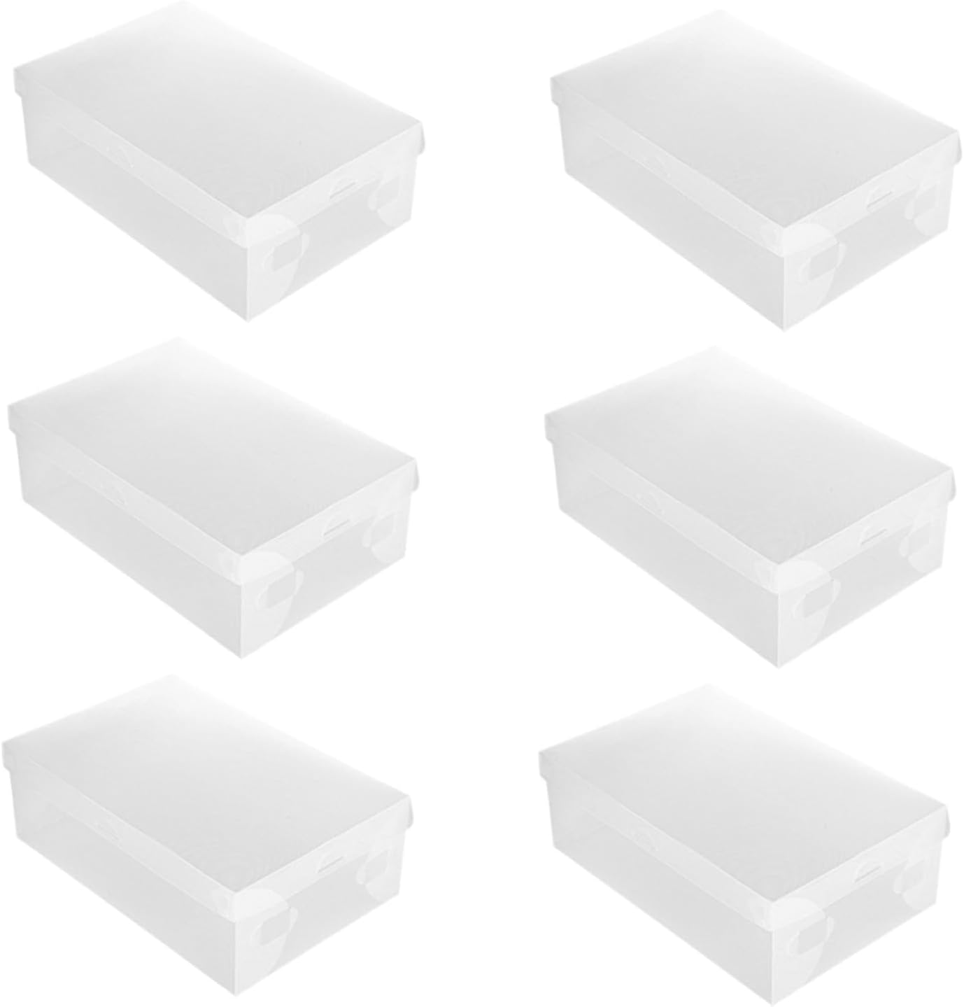 Holibanna 6pcs Plastic Storage Bins Lids Shoe Boxes Shoe Containers for Home Office Closet