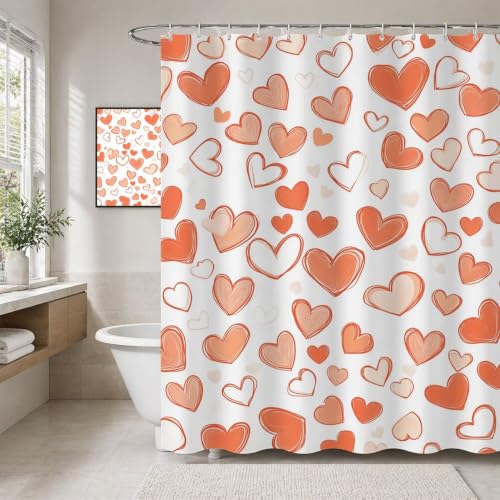 Rideau de douche textile imperméable rose 150x180 avec ourlet lesté - 3