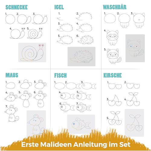 Magicat Zaubertafel Maltafel 8,5 Zoll I Kreatives Spielzeug-Set mit Stempeln & Stickern I Ideale Lernspielzeuge & kleine Geschenke für Kinder ab 3 Jahre
