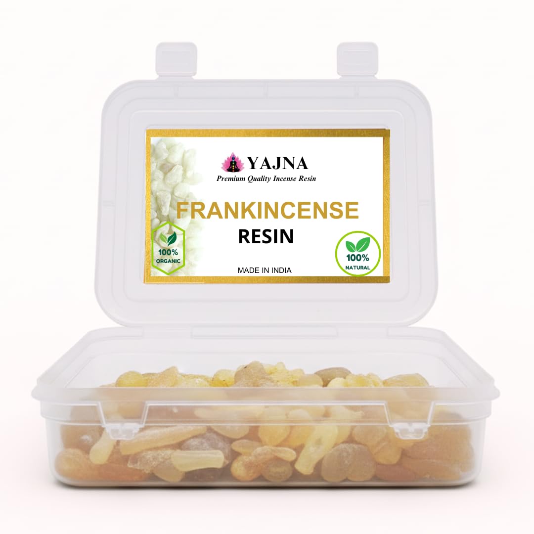100% Pure-Indian-Frankincense-Resin-by-Yajna Natural-Organic-Sacred-Resin-Cleansing Aromatic-Incense-Tear-Rock-Sap Ideal-for-Meditation-Rooms-Yoga-Studios 1Lb-453.6-Grams-16-Ounce