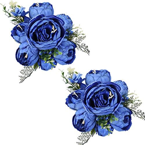 Tifuly Artificial Peony Bouquets, Realistic Silk Peonies Vintage Flowers Bouquet for Home Wedding Office Party Decoration,Floral Arrangements,Centerpieces, Pack of 2 (Black)