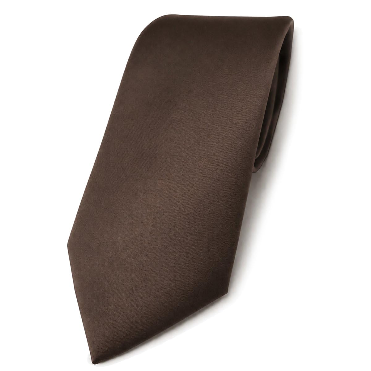 TigerTie Designer Satin tie necktie brown dark-brown all-one-color Polyester - Tie
