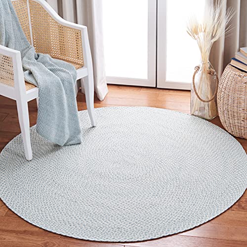 SAFAVIEH 7' Round Ivory/Light Blue BRD801B