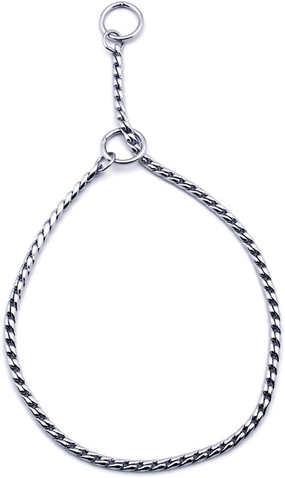 SGODA Silver Dog Chain Collar Choke Pet Training Snake Collar with