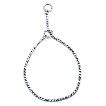 SGODA Silver Dog Chain Collar Choke Pet Training Snake Collar with Heavy Links, 26 in, 5 mm