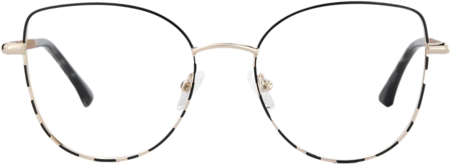 Zeelool Readers Chic Metal Cat Eye Reading Glasses for Women with Standard Anti-Reflective Coating ZJGM403723-02 Tortoise