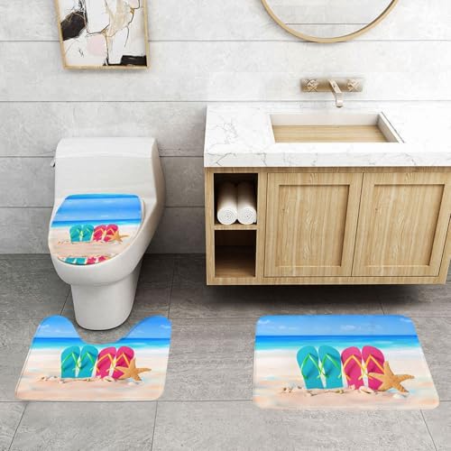 Ensemble tapis de bain plage aux finitions durables