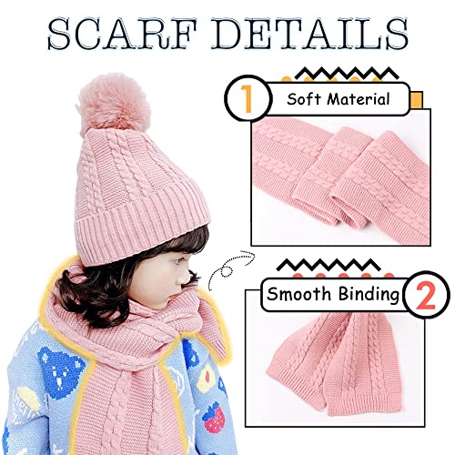 Kids Winter Hat Scarf Mittens Set Toddler Knitted Beanie Girls Fleece Children Neck Warmer Boys Warm Gloves 2-7 Years3