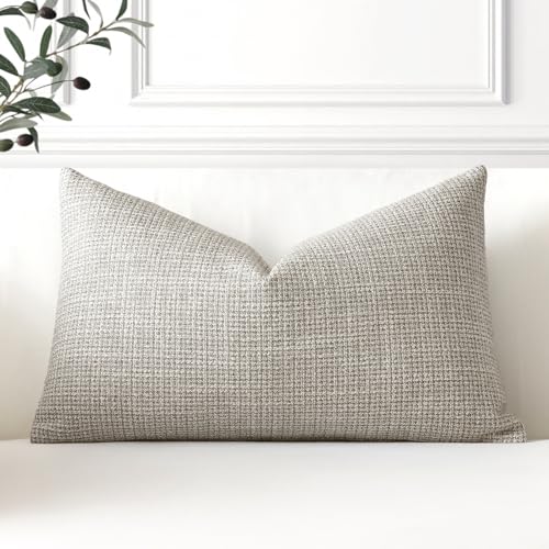 Image of Artscope Linen Cushion Covers Set of 1 Decorative Lumbar Pillowcase Pillow Cover 12x20 Inch for Home Decor Sofa Bedroom Car 30x50cm Khaki