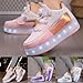 Toddler Winter Light Up Shoes Boy Girl Adorable LED Flashing Lightweight Non Slip Unisex Fashion Running Sneakers for Kid (White,13.5)
