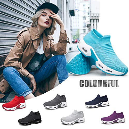 Image of YHOON Women's Walking Shoes Slip-On - Comfortable Work Shoes for Standing All Day, Breathable Air Cushion Nursing Sneakers