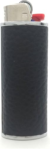 Miniatura 6 de Juego de 2 piezas de cuero de metal más ligero caso cubierta titular para BIC tamaño completo encendedor J6