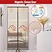80x215cm, Vintage Tree Embroidery Magnetic Screen Door, Brown Fly Door Screen, for Automatically Close The Corridor Patio Door Mosquito Net, Easy to Install Without Tools ()