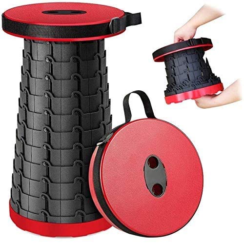 PADOMUpgrade Version Portable Telescoping Stool Retractable, Bearing 180KG, Hight Adjustable Easily, Folding Stool for Garden Camping Stools Fishing Hiking Traveling BBQ, Patent design