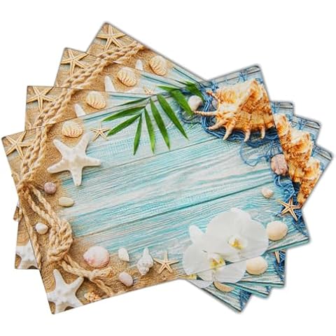 Beach Placemats Set of 4 by Granbey Cover