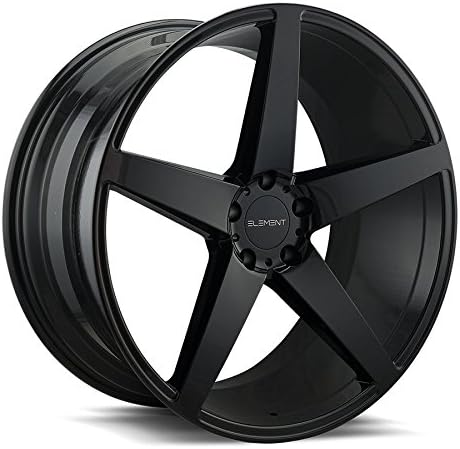 22" Inch Element EL005 Matte Black Wheels & Tire Package | Set of 4 | Includes Free Wheel Club LA T-Shirt | Fits Audi Mercedes BMW Infiniti Dodge Cadillac Chevy Ford Lexus Nissan Hyundai