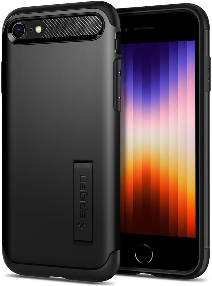 Spigen Slim Armor designed for iPhone SE 3 case cover (2022) / iPhone SE case (2020) / iPhone 8 case/iPhone 7 case - Black