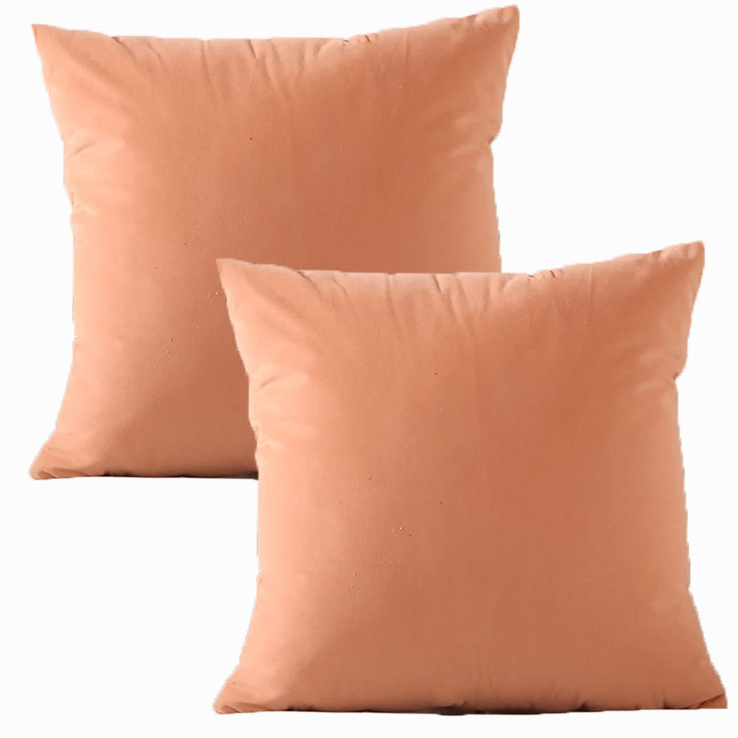 Federe Cuscini Velluto Copricuscini Quadrate Federe Cuscini, per Arredo Moderno Letto e Sedia (Rosa Nudo,50 * 50cm(Set di 4))