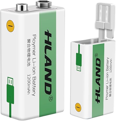 SPYONG Baterías recargables de 9 V, baterías prémium de 9 V para alarmas de humo, batería de iones de litio 6F22 de 9 V para guitarras detectoras de