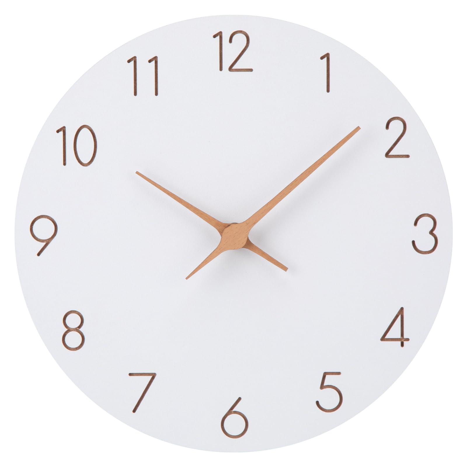 Orologio da parete in legno MDF senza ticchettio, silenzioso, moderno, 30 cm, al quarzo, grande batteria, facile da leggere, per camere, casa, cucina, camera da letto, ufficio, scuola