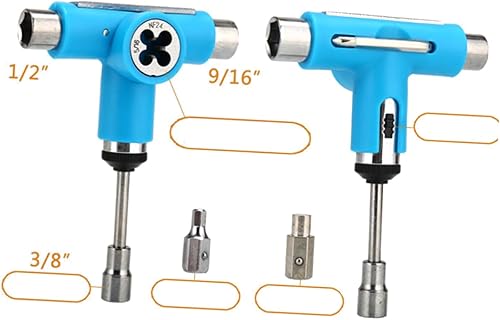 Miniatura 8 de Gatuida Herramienta de patinaje de ruedas Diapositiva multiherramientas Herramienta de desmontaje de monopatín Funda de eliminación de patinaje de