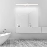 Klighten Luce Specchio Bagno Led 60cm Girevole di 180°, 18W 1170 Lumen, Impermeabile IP44 Lampada da Specchio Bagno, Applique Bagno Specchio Moderno, Bianco Freddo 5500K, Bianco - 3