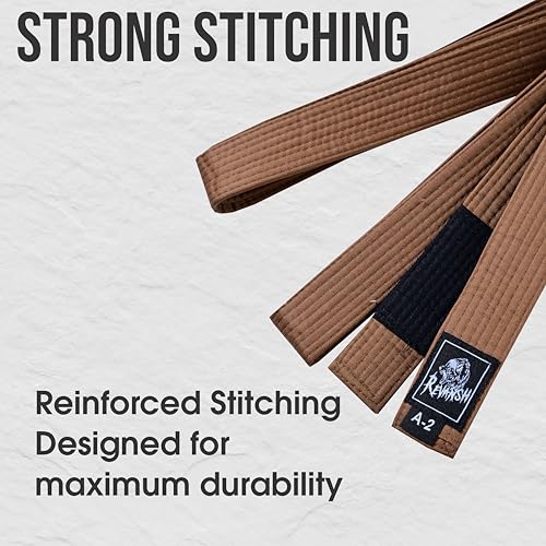 Revansh Brazilian Jiu-Jitsu BJJ Belt – Durable Poly-Cotton Martial Arts Belt for Training & Competition