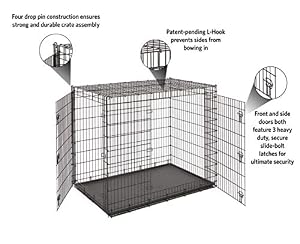 Solutions by Midwest 54-Inch Double Door Crate, Giant Breed Dogs, 100+ lbs — photo 3 of 6