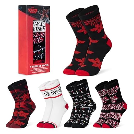 Stranger Things Calcetines Mujer - Pack de 5 - Talla 35-41, Calcetines Tobilleros Mujer - Regalos Navidad para Mujer