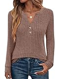 ANRABESS Womens Henley Shirts Long...