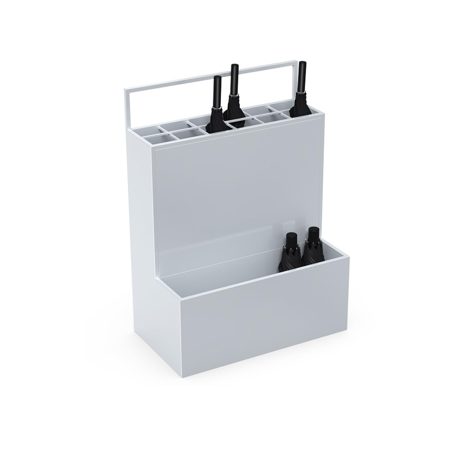 GHHVFEC Umbrella Stand with Drip Tray, 2-Tier Metal Rack for Entrances, Holds 16-28 Umbrellas