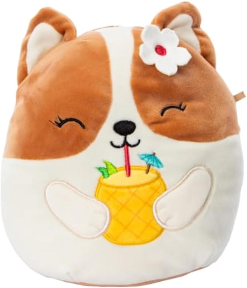 Squishmallows 7.5" Regina The Corgi with Drink