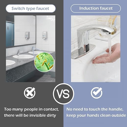 Miniatura 4 de Llave del agua del cuarto de baño, automática de Greenspring. único diseñador de llave mezcladora de monomando para fregadero con acabado en cromo