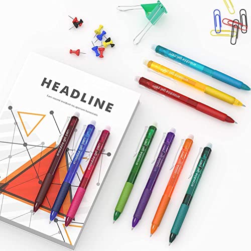 Lineon Erasable Gel Pens, 26 Colors Retractable Erasable Pens Clicker, Fine Point, Make Mistakes Disappear, Assorted Color Inks For Drawing Writing Planner And Crossword Puzzles #TOP6