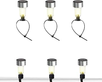 Solar Outdoor Fence Lights 6 Pieces LED Solar Lamp Lantern | with Tie Backyard Fence Lights for Backyard Garden Pathway Poolside Patio Deck Railing