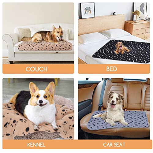 Nobleza 3 Pack Dog Blanket, Soft Warm Dog Fleece Blanket With Cute Paw Prints Machine Washable Puppy Blanket Great Pet Throw For Small Medium And Large Dogs Cats, 40"×63" #TOP6